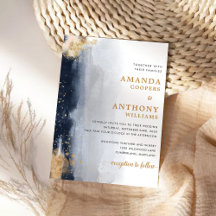 Convite à cerimônia de marinho e de casamento Dour