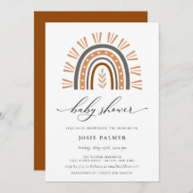 Convite à Chá de fraldas Terrestre Boêmia do Arco-