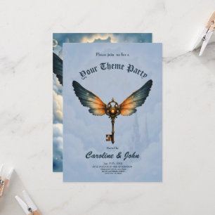 Convite A Chave da Eternidade – Asas Steampunk