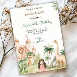 Convite A children's party invitation with a princess