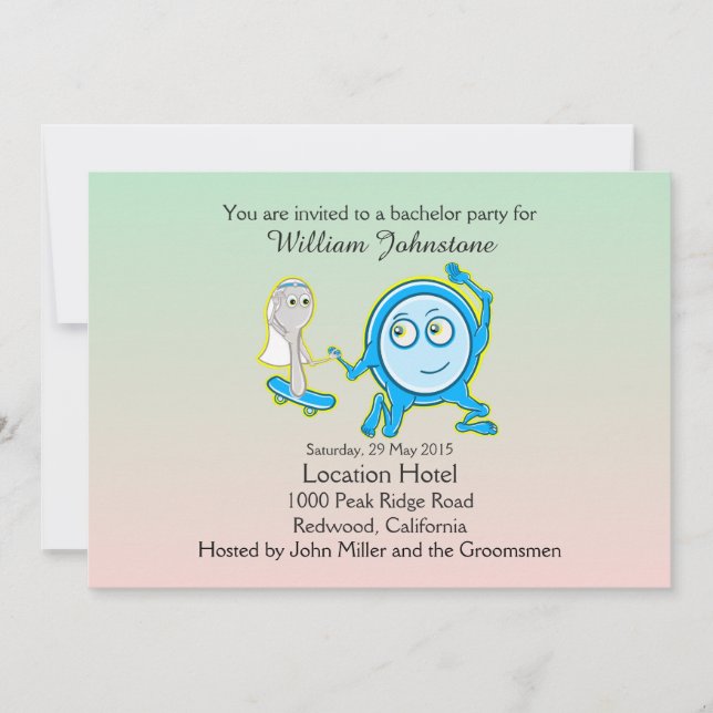 Convite A Colher Fugiu Com O Garfo Despedida de Solteiro (Frente)