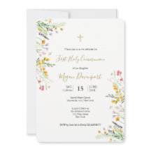 Convite à Comunhão de Flores Selvagens Primavera