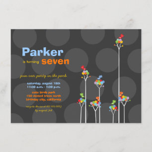 Convite A cor lunática pontilha aniversário dos miúdos 