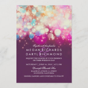 Convite A corda ilumina o casamento roxo