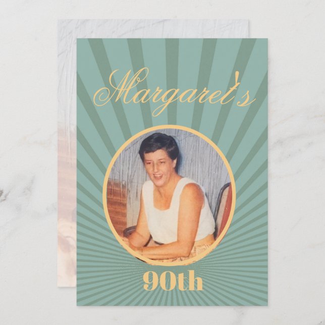 Convite a cores Douradas para Fotografias de Anive (Frente/Verso)