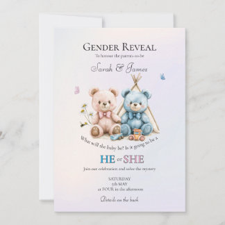 Convite A Cute Gender Reveal Party Invitation