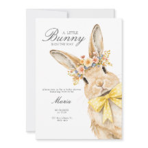 A cute little Floral Bunny Yellow Bow Baby Shower 