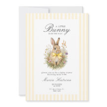 A cute little Floral Bunny Yellow Bow Baby Shower 