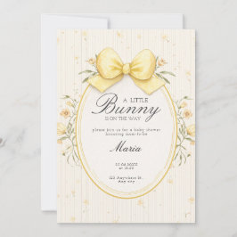 Convite A cute Watercolor Coquette Yellow Bow Baby Shower 