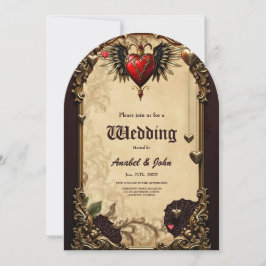 Convite A elegância e misticismo do coração gótico.