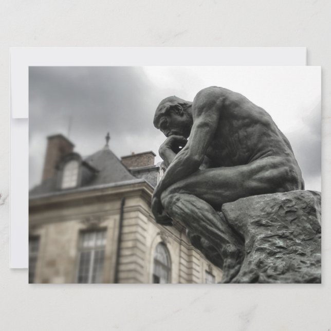 Convite A Escultura Thinker Rodin Paris (Frente)