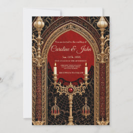 Convite A escura elegância do estilo gótico.