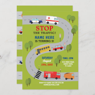 Convite A estrada do tráfego que conduz a polícia da