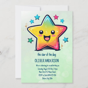 Convite A estrela do dia Aniversário