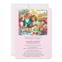 Convite à Família Brunch de dias de as mães