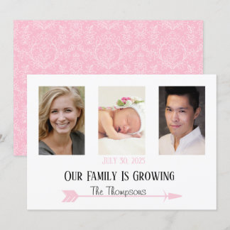 Convite A família personalizada de fotos está crescendo