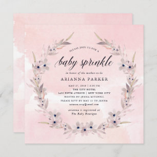 Convite A felicidade   da aguarela cora bebê floral