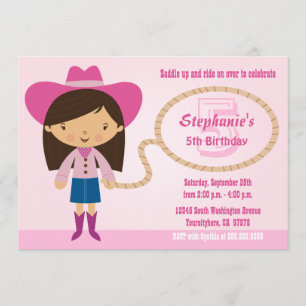 Convite A festa de aniversário bonito da menina do laço 