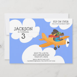 Convite A festa de aniversário bonito do menino do avião