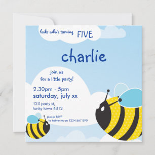 Convite A FESTA DE ANIVERSÁRIO CONVIDA:: abelhas no céu