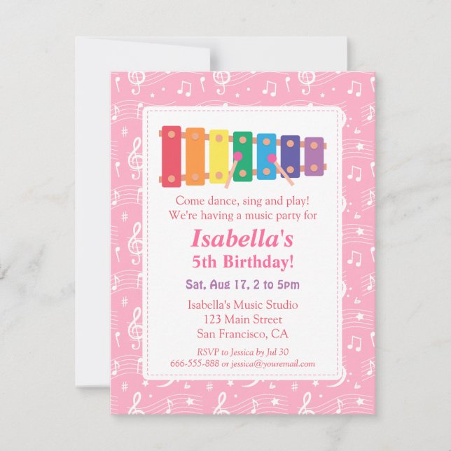 Convite A Festa de aniversário da Música Xilofônica Pareci (Frente)