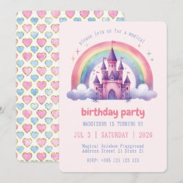 Convite à Festa de aniversario de meninas do Caste