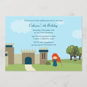 Convite A festa de aniversario de meninas escocesa bonito