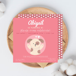 Convite à Festa de aniversario de meninas Rosa-Ros