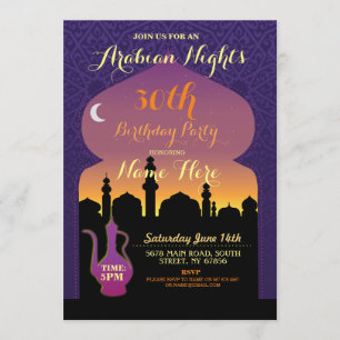 Convite A Festa de aniversário de qualquer idade da noite