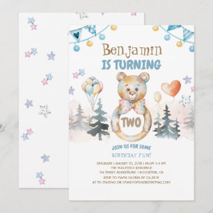 Convite A festa de aniversário do bebé do urso de ursinh