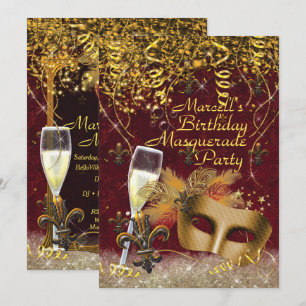 Convite A festa de aniversário do carnaval do mascarada