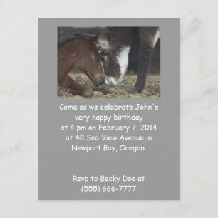 Convite A festa de aniversário engraçada convida o caval