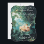 CONVITE A FESTA DE ANIVERSÁRIO SWING 16<br><div class="desc">Mestra vibrante,  romântica e alegre do óleo Jean - Honoré Fragonard 1767-1768 na Canvas .Pintura digital e reelaboração em cores verdes,  amarelas,  laranja,  cor-de-rosa por parte de Búlgaro Lumini . com</div>