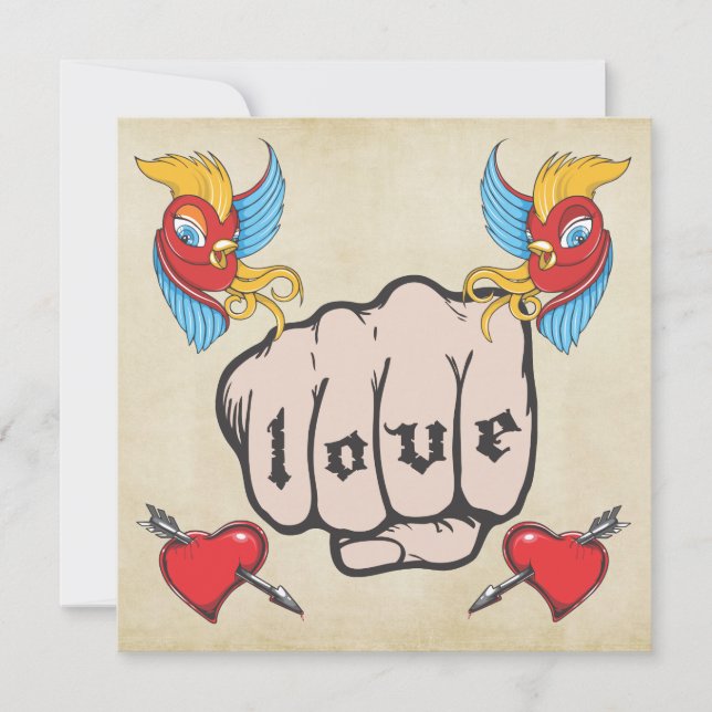 Convite A festa de aniversário temático do tatuagem do (Frente)