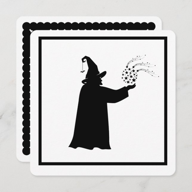 Convite à Festa de Ball Halloween de Wizard (Frente/Verso)