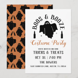 Convite à Festa de Boos e Booze Halloween