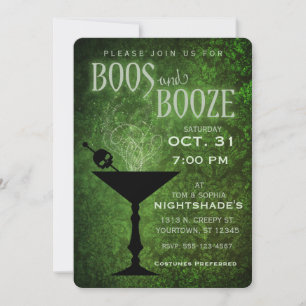 Convite à Festa de Boos e Booze Halloween