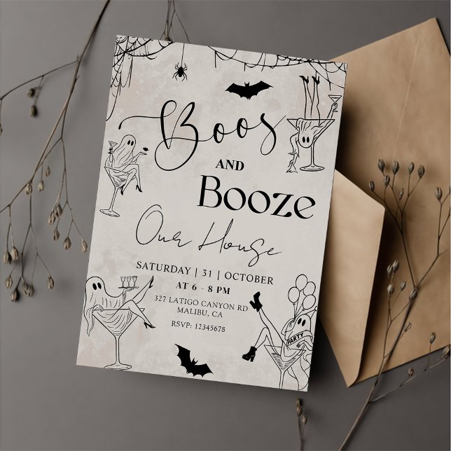 Convite à Festa de Boos e Booze Halloween (Criador carregado)