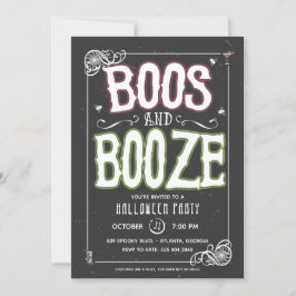 Convite à Festa de Boos e Booze Halloween