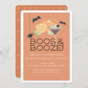 Convite à Festa de Boos e Booze Pumpkin no Hallowe