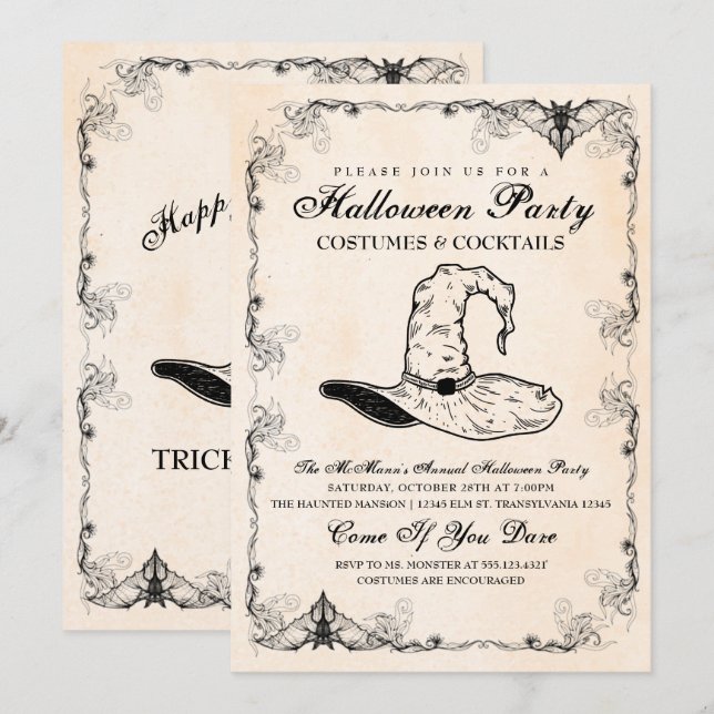 Convite à Festa de Bruxas (Frente/Verso)