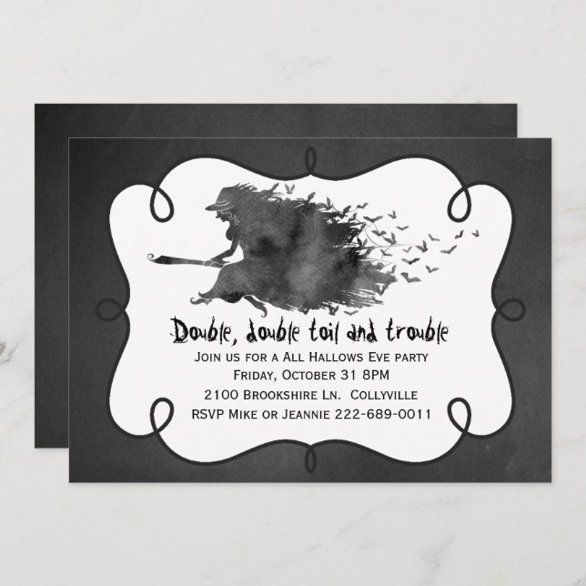 Convite à Festa de Bruxas Voadoras (Frente/Verso)