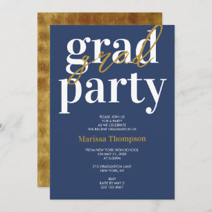 Convite à Festa de formatura Azul Dourada do Marin