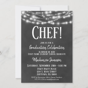 Convite à Festa de formatura Culinária de Chalkboa