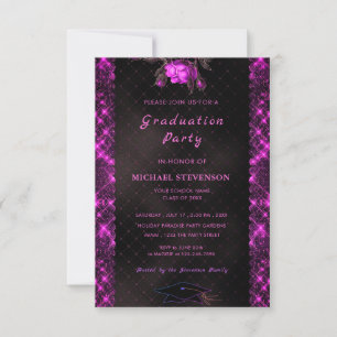 Convite à Festa de formatura de brilhante rosa pre