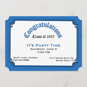 Convite à Festa de formatura de Diploma Azul