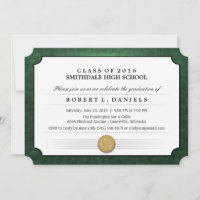 Convite à Festa de formatura de Diploma Verde e Br