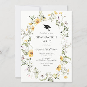 Convite à Festa de formatura de flor selvagem