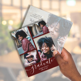 Convite à Festa de formatura de Fotos Maroon Escur