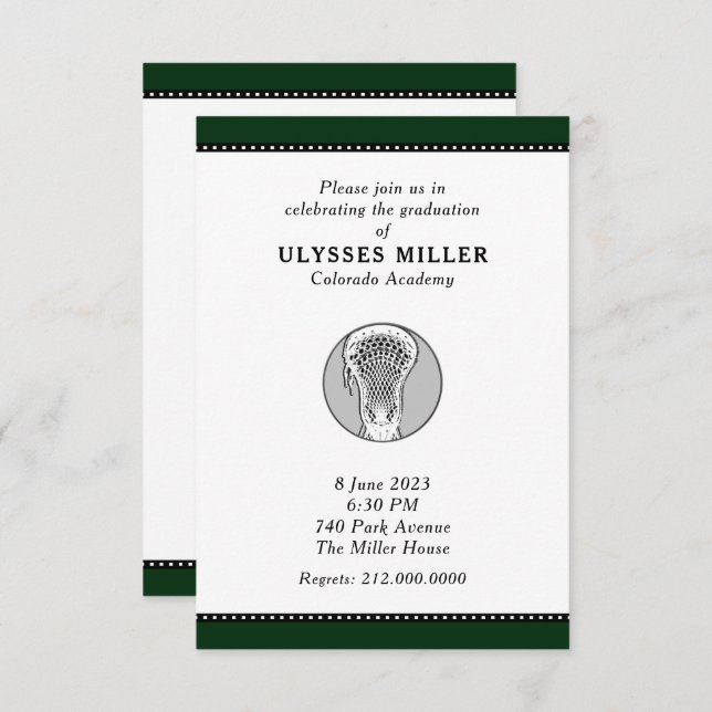 Convite à Festa de formatura de Lacrosse (Frente/Verso)